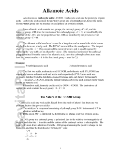 Alkanoic Acids - Savita Pall and Chemistry