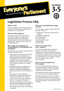 Legislation Process FAQ
