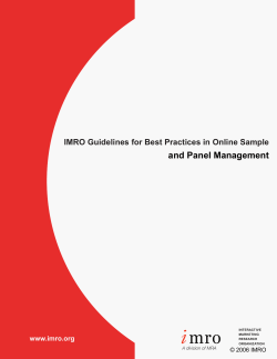 IMRO Guidelines for Best Practices in Online Sample www.imro.org