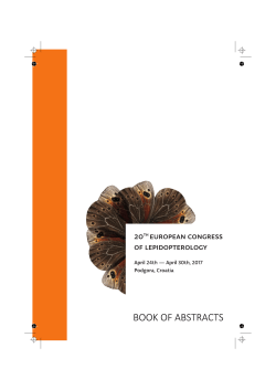 abstract book - 20th European Congress of Lepidopterology