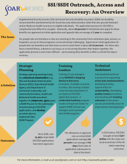 SSI/SSDI Outreach, Access and Recovery: An