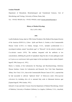 History of Medical Mycology (1951-1982)