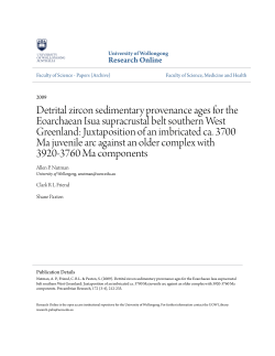 Detrital zircon sedimentary provenance ages for