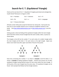 Search for ET (Equilateral Triangle)