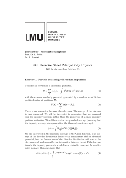6th Exercise Sheet Many-Body Physics
