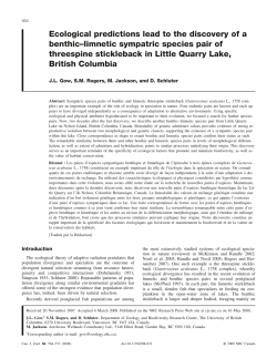Ecological predictions lead to the discovery of a benthic&ndash;limnetic