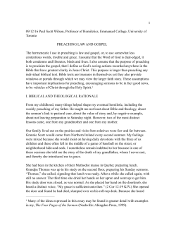 Paul Scott Wilson ~ Preaching Law and Gospel