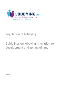 Regulation of Lobbying: Guidelines on lobbying in relation to