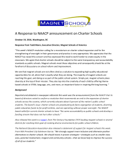 A Response to NAACP announcement on Charter Schools