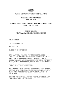 James Cook University Singapore Graduation Address by High