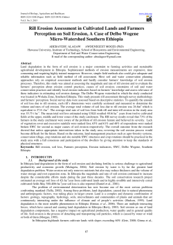Rill Erosion Assessment in Cultivated Lands and Farmers
