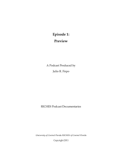 Episode 1: Preview - RICHES MI - University of Central Florida