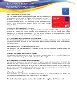 125Company Benefit Card FAQs