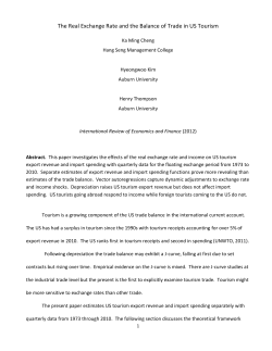 The Real Exchange Rate and the Balance of Trade in US Tourism