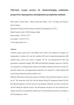 NiO/Al2O3 oxygen carriers for chemical-looping