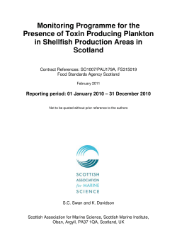 Monitoring Programme for the Presence of Toxin Producing