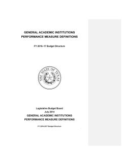 General Academic Institutions Performance Measure Definitions FY