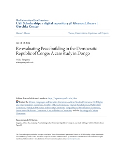 Re-evaluating Peacebuilding in the Democratic Republic of Congo