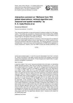 Interactive comment on “Methanol from TES global observations