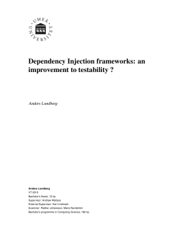 Dependency Injection frameworks: an improvement to