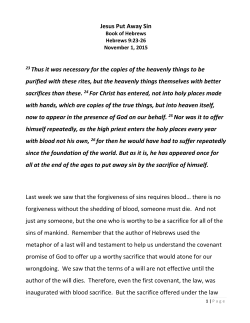 Jesus Put Away Sin 23 Thus it was necessary for the copies of the