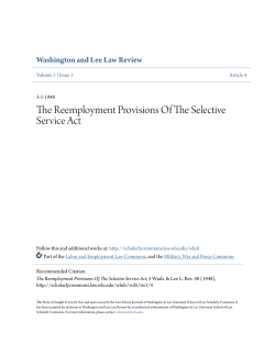The Reemployment Provisions Of The Selective Service Act