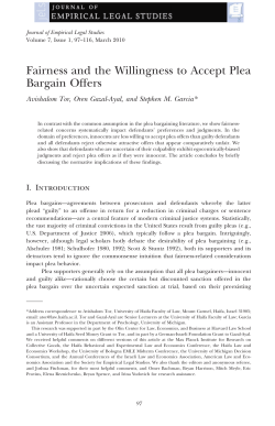 Fairness and the Willingness to Accept Plea