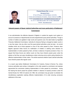 Inherent powers of Quasi Judicial Authorities and