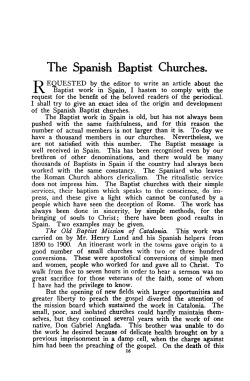 The Spanish Baptist Churches.