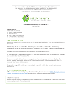 Compensating Wage Differentials