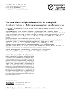 Evaluated kinetic and photochemical data for atmospheric chemistry