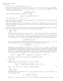Math 311 - hw 1 solutions 1. Prove that n1/n &rarr; 1. (Hint: First show