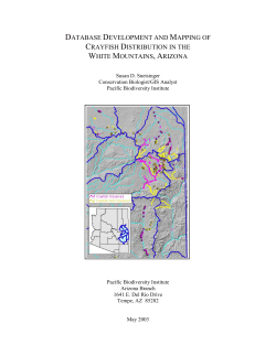 Mapping Of Crayfish Distribution in the White Mountains, Arizona