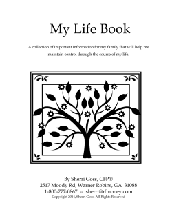 Free printable version of My Life Book