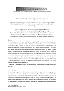 Hot Brownian motion and photophoretic self - Qucosa