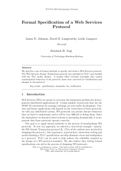 Formal Specification of a Web Services Protocol