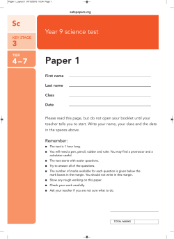 Paper 1 - SATs papers