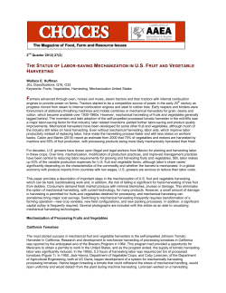 the status of labor-saving mechanization in us fruit and