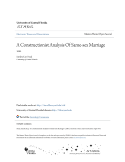 A Constructionist Analysis Of Same-sex Marriage