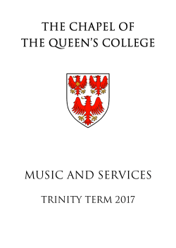 Forthcoming services - The Queen`s College, Oxford