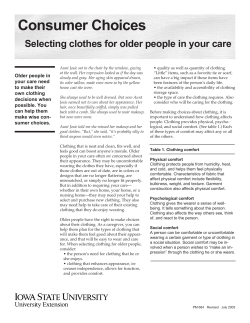 Selecting clothes for older people in your care