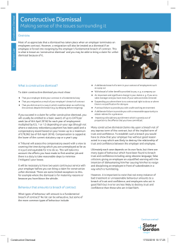 Constructive Dismissal - Slater and Gordon Lawyers