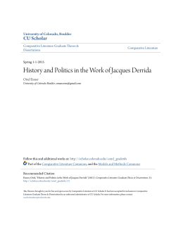 History and Politics in the Work of Jacques Derrida