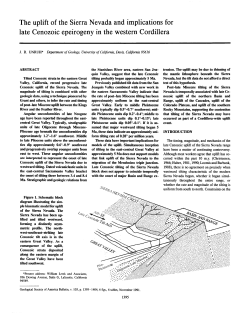 The uplift of the Sierra Nevada and implications for late Cenozoic