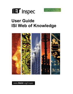 Inspec on Web of Knowledge User Guide - UB TU-Graz