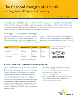 The financial strength of Sun Life