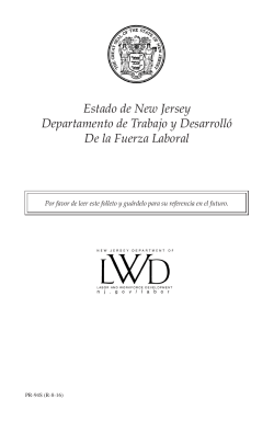 Estado de New Jersey Departamento de Trabajo y Desarroll&oacute; De la