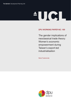 The gender implications of neoclassical trade theory: Women`s