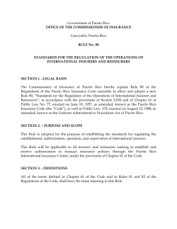 Rules Governing the Operations of International Insurers and