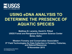 (eDNA) Analysis to Determine the Presence of Aquatic Species